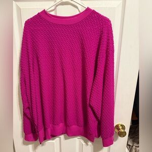 Vibrant Fuchsia Crew Neck Sweater